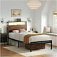 thumbnail image 1 of Cama Individual FABATO con Cabecera y Luces LED con espacio de almacenamiento 10.4 pulgadas, 1 of 6