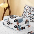 thumbnail image 5 of Erosebridal Truck Zipper Twin Comforter Sets with Fitted Sheet and 2 Pillowcases, Motorcycle Zipper Bedding Set, Truck Motorcycle, Reversible, 5 of 7