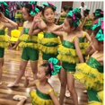 thumbnail image 5 of Robe de Fille Mode Fil Gonflé Enfants Gâteau Vestido Été Mignon Paillettes Verte Danse Performance Robe Courte Fête d'Anniversaire, 5 of 5