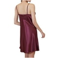 thumbnail image 4 of Lovskoo Women 2024 Sleepwear Satin Lace Chemise Nightgown Full Sleepwear Purple, 4 of 5