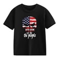 thumbnail image 5 of Amidoa Girls Short Sleeve Graphic Summer Independence Day Crewneck T Shirts Kids Casual Tops Black Size 10, 5 of 5