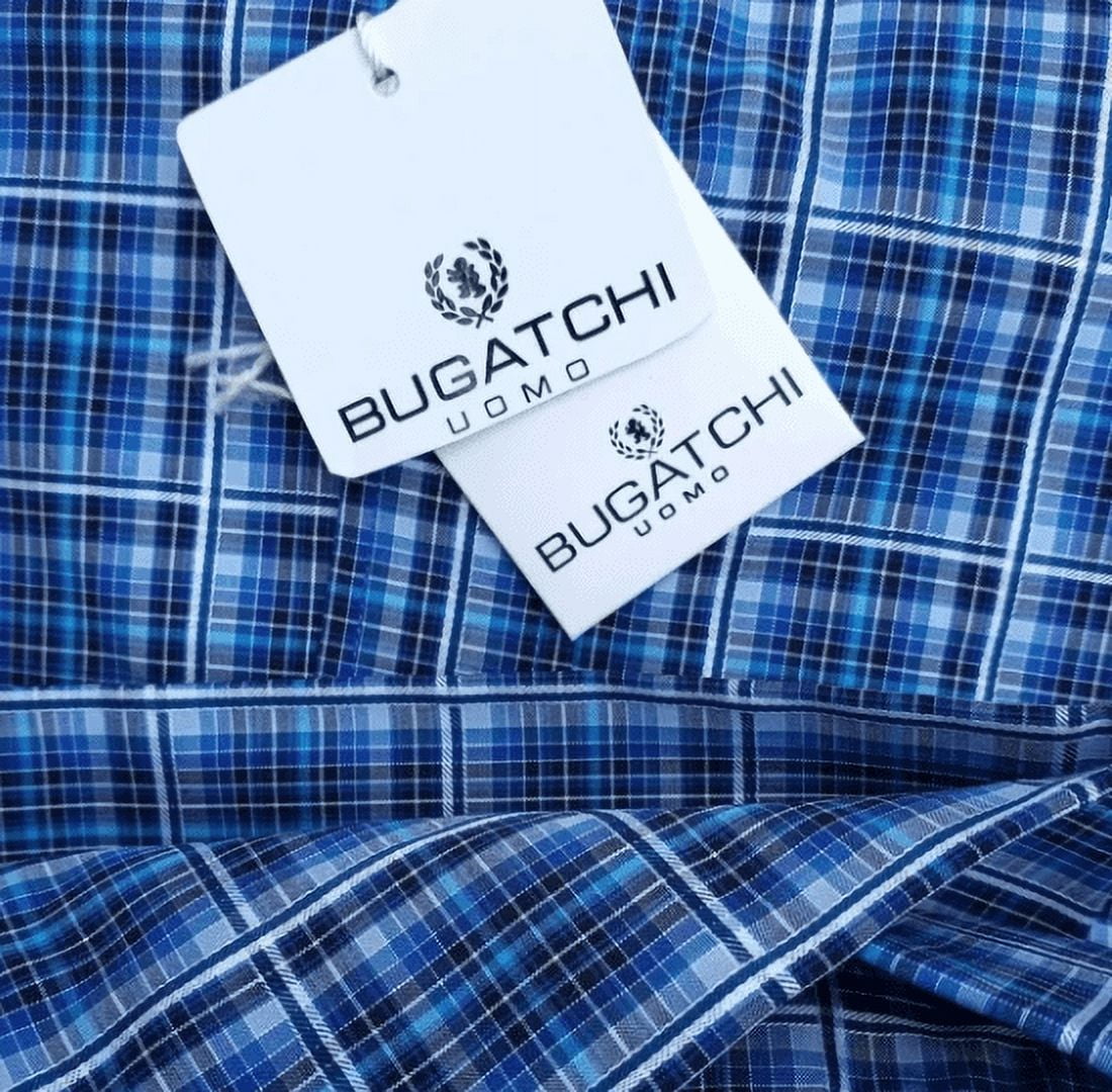 Bugatchi Uomo Plaid Men's Blue Collar long sleeves Shirt XL - Walmart.com