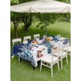 thumbnail image 3 of Outdoor Tablecloth with Umbrella Hole and Zipper, Navy Blue Christmas Rectangle Table Cloth 54x80 Inch Waterproof Tablecloth, Snowman Xmas Tree Snowflake Winter Picnic Table Cover for Patio Camping, 3 of 7