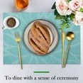 thumbnail image 5 of Evlmd Placemats, Woven Cross Weave Place Mats for Dining Table Mats, PVC Vinyl Kitchen Mat, Light Blue Sunflowers Placemats Set of 6, 12x18 Inch, 5 of 6