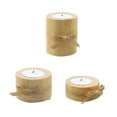 thumbnail image 2 of GadgetVLot 3Pcs Round Candle Holder Wood Candlestick Potted Ornament Crafts Wooden Decoration With Ribbon Creativity Decorate Ornaments, 2 of 8