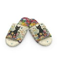 thumbnail image 2 of POLERO Black Cat Floral Print Indoor Slippers for Women Lightweight House Bedroom Open Toe Slide Slipper Shoes Comfy Trendy Gift Slippers, Size 10.5-11.5, 2 of 7