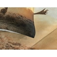 thumbnail image 3 of Ambesonne Hunting Quilted Coverlet 3 Pcs, Deer Morning Sun, King Size, Brown Orange, 3 of 4