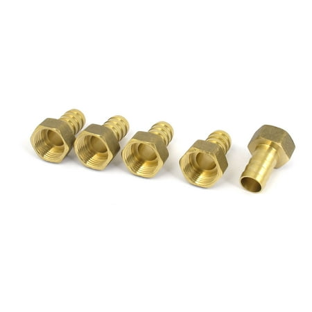 - Unique Bargains Brass 14mm Hose Barb 1/2BSP Female Thread Quick Joint Connector Adapter 5PCS