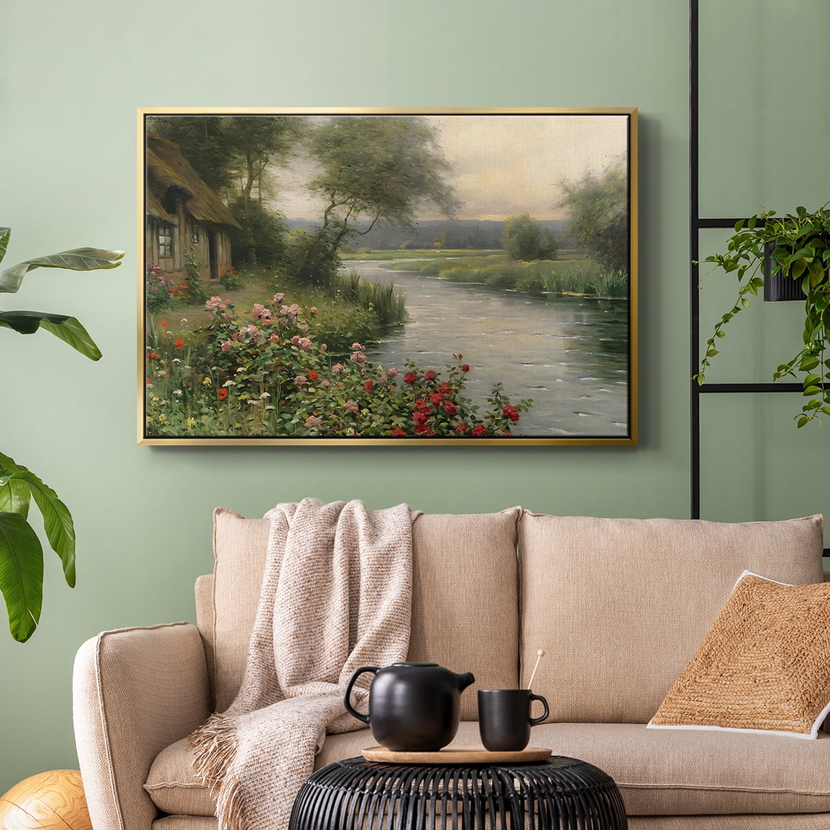 Vintage Landscape-CCLVI By Wexford Home Framed in Gold Wood Gallery Wrapped Canvas 17 in. x 25 in.