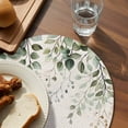 thumbnail image 3 of Sage Green Eucalyptus Round 13 Inch Placemats Set of 4, Traditional Tree Branch Leaf Plant HeatResistant Non Slip Place Mats for Dining Table, Wipeable Braided Kitchen Table Mats for Housewarming, 3 of 9