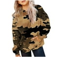 thumbnail image 2 of CLOISE Boys Hoodie Girls Youth Long Sleeve Hooded Sweatshirt Tops with Pocket Camouflage Casual Fashion Fall Winter Clothes Yellow 4-14T, 2 of 4