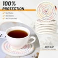 thumbnail image 2 of LAICAIW 8 Pack Drink Coasters with Holder, Absorbent Coasters for Coffee Table, Minimalist Cotton Woven Coaster Set for Home Decor Tabletop Protection Suitable for Kinds of Cups, 4.3 Inches., 2 of 7