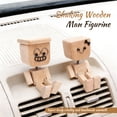 thumbnail image 3 of 2Pcs Shaking Wooden Man Figurine Little Wooden Statue That Sways Car Dashboard Figurines with Spring Legs with Rich Expression Accessories Decorations Doll Gifts, 3 of 16