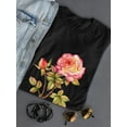 thumbnail image 3 of Cute Botanical Rose Flower T-Shirt Women -Image by Shutterstock, Female x-Large, 3 of 4