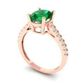thumbnail image 2 of Clara Pucci 14K Rose Gold 2.21ct Emerald Solitaire with Accents Ring, 2 of 7