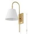 thumbnail image 6 of SAFAVIEH Rhoeva LED Brass Iron Wall Sconce with White Shade, 6 of 9