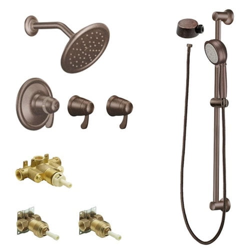 Moen Kspex H Ts270orb 7 Rainshower Vertical Spa Kit With Handheld Shower And Slide Bar Oil Rubbed Bronze Walmart Com Walmart Com