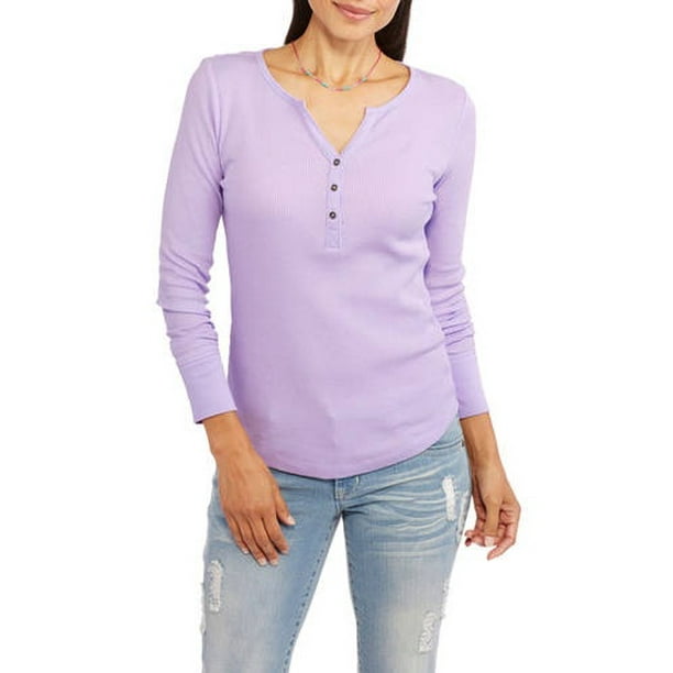 Faded Glory Women's Long Sleeve Henley Thermal