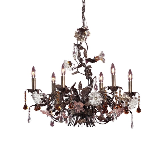 85002-Elk Home-Cristallo Fiore - Six Light Chandelier     -Traditional Installation