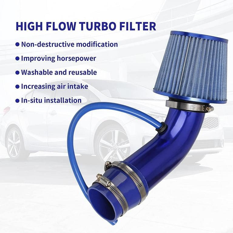 Red/Blue Car Accessories Universal Cold Air Intake Filter Induction Kit  Pipe Power Flow Hose System 