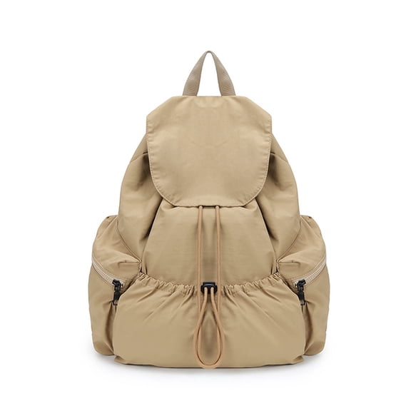 Vensio-Casual Drawstring Backpack Lightweight Canvas Daypack with Magnetic Buckle Multiple Pockets for Women