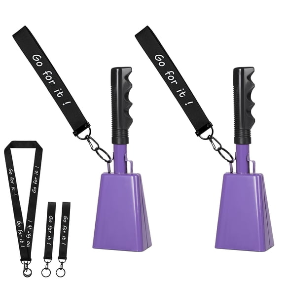 Cowbells Mardili de 10 cm con asa para eventos deportivos, paquete de 2