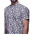 thumbnail image 4 of BESTMAN Short Sleeve Mandarin Collar Shirts For Men Cotton Button Down Shirt, 4 of 5