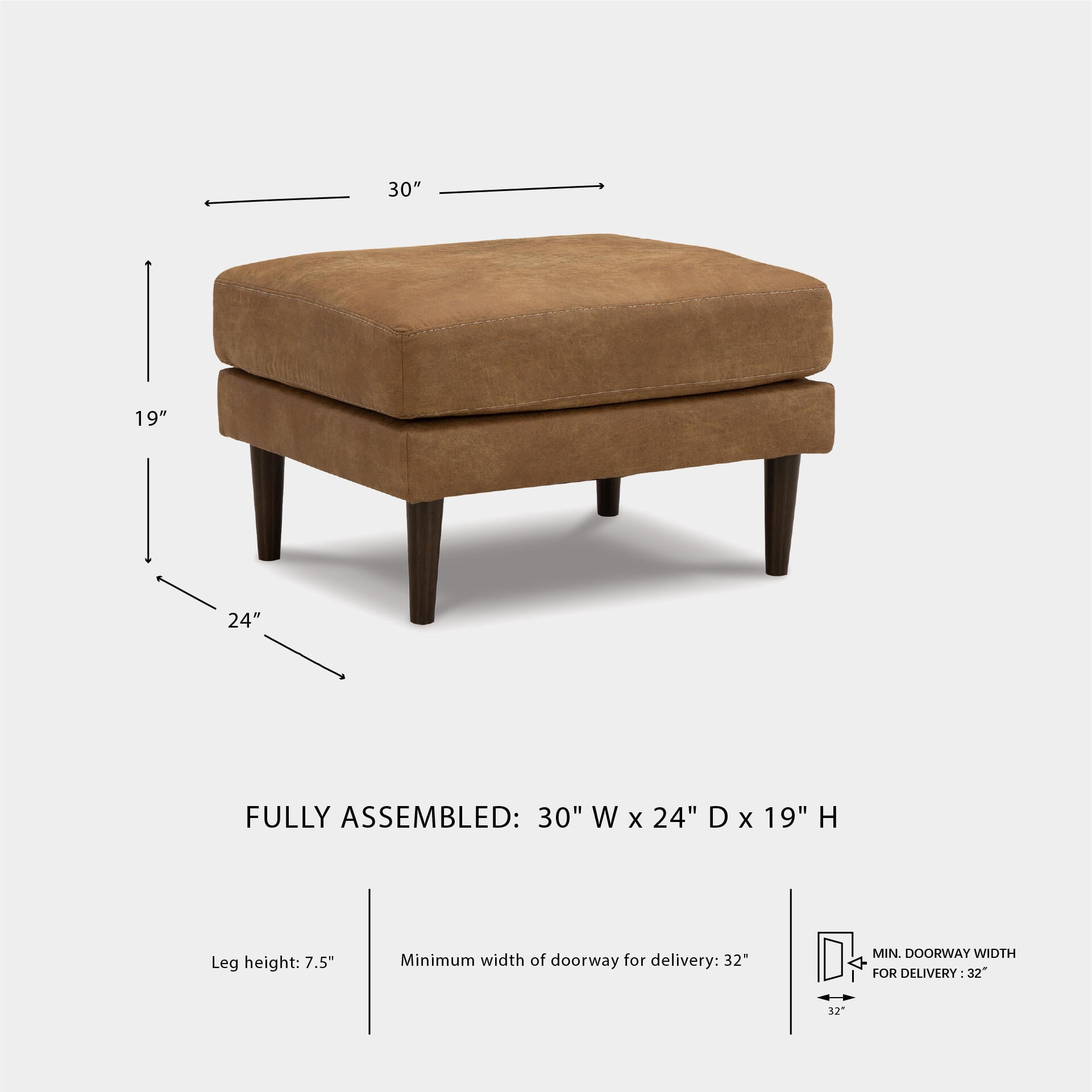 Signature Design by Ashley Contemporary Telora Ottoman, Caramel
