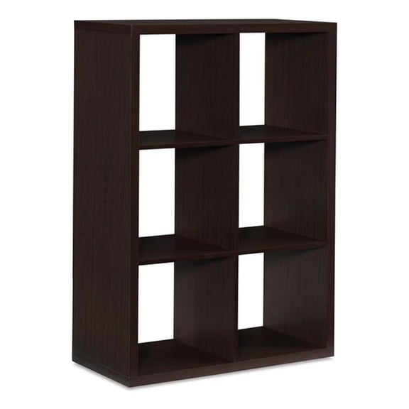 Riverbay Furniture Six Cubby Wood Storage Cabinet in Espresso