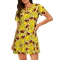 thumbnail image 1 of Fotbe Duck with Star Sunglasses Bata de Dormir para Mujer con Estampado, Camisón de Algodón de Manga Corta, Ropa de Dormir Casual, 1 of 6