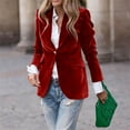 thumbnail image 4 of Xingpeng Women's Stretch Blazer 2026 Fall Business Casual Jacket Long Sleeve Open Front Lightweight Office Work Suit Jacket Red S, 4 of 8