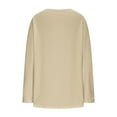 thumbnail image 5 of Hueook Womens Spring Tops Oversized Peplum Tops Women's Long Sleeve Top Temperament Splicing Fake Two-piece Long Sleeved T-shirt Fashionable Waist Cinching and Basic Shirt Beige L, 5 of 7