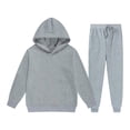 thumbnail image 5 of Rggeeun Girls Sets Casual Hoodie Athletic Baggy Sweatpants Matching Sets Drawstring Pockets Gym Classic,Gray,12-13 Years, 5 of 8