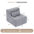 thumbnail image 2 of FLOGUOR Single Floor Sofa Chair, Boneless Sofa Cloud Couch, Chenille Modular Accent Chair with High Resilience Sponge Armless  Chair for Living Room Bedroom No Assembly Required Grey, 2 of 7