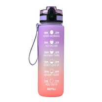 LACKUST 33.8oz Gradient Water Bottle with Time Marker, BPA-Free Leakproof Sports Jug for Hiking, Camping and Fitness