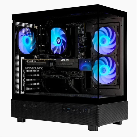 TECHNOID Glass Gaming PC, AMD Ryzen 7 7700X, NVIDIA GeForce RTX 5070, 24GB DDR5, 1TB SSD, Windows 11 Home