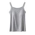 thumbnail image 5 of Camisole Tops for Women Built in Bra Adjustable Spaghetti Strap Workout Yoga Shirts Basic Tank Tops Layer Padded Bra, 5 of 7