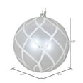thumbnail image 3 of Vickerman MT198111D 4.75 in. White Candy Glitter Net Ornament - 3 per Bag, 3 of 3