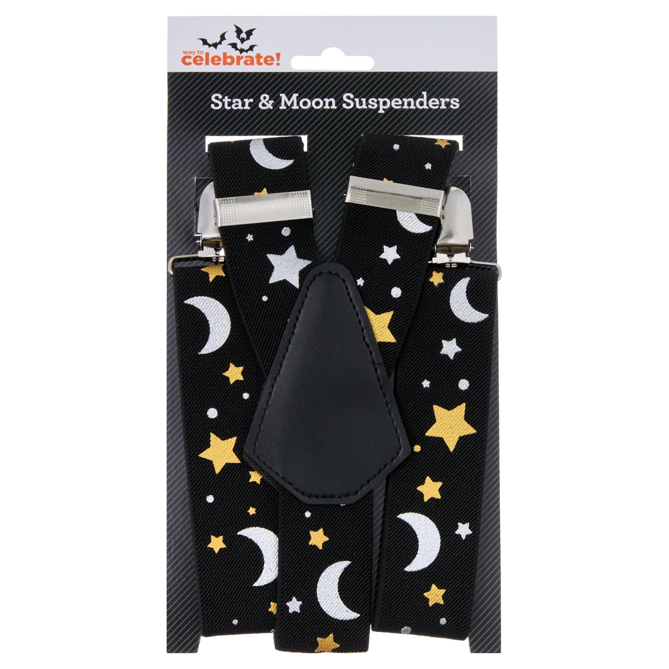 Star and Moon Suspenders Costume Accessory for Adults, Multicolor, Halloween by Way To Celebrate