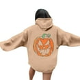 thumbnail image 2 of Oversized Sweatshirt for Women Halloween Pumpkin Print Hooded Everyday Style 2025 Pullover Sweaters Winter Clothes, 2 of 6