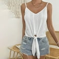 thumbnail image 6 of Aueoeo Women's Summer Vests Casual Suspender Sleeveless Shirt Front Tie Lace Up Tank Top Summer Beach Tank Shirt, 6 of 7