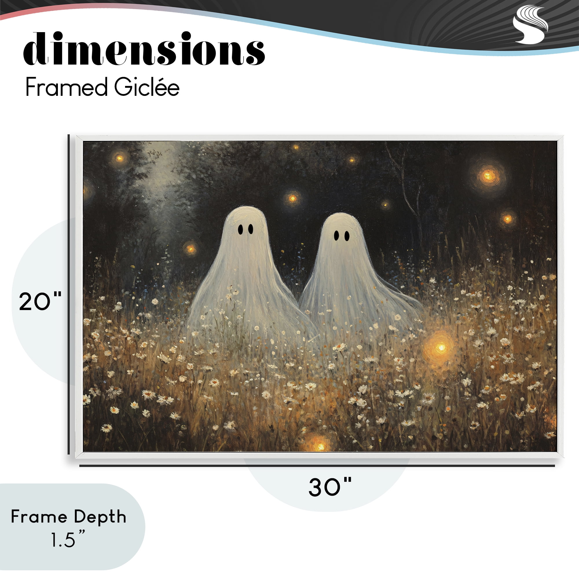 Stupell Industries Ethereal Ghost Twins White Framed Giclee Art, design by Jacky Ngan