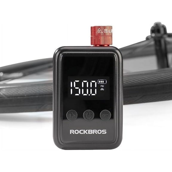 Rockbros ​Mini Electric Air Pump for Bikes -150PSI, Schrader/Presta Valve Compatible & Lightweight​