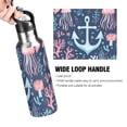 thumbnail image 4 of Yayeee 33oz Insulated Water Bottle Double Wall Stainless Steel with Flip Straw Lid, Light Blue Anchor, 4 of 7