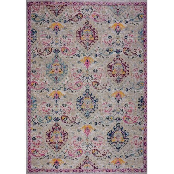 Ladole Rugs Vintage Style Distressed Outdoor Runner Rug - Aesthetic 2x4 Room Decor Carpet for Living Room, Bedroom, Entrance, and Hallway - Beige and Cream, 3x5 (2'7" x 4'11", 80cm x 150cm)