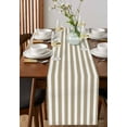 thumbnail image 4 of nqOlkjepod Beige Striped Table Runner 72 Inches Long Farmhouse Dress Scarves, Modern Farmhouse Beige White Stripes Dining Tablerunner for Coffee Table/Kitchen Island/Party Décor, 16" x 72", 4 of 8