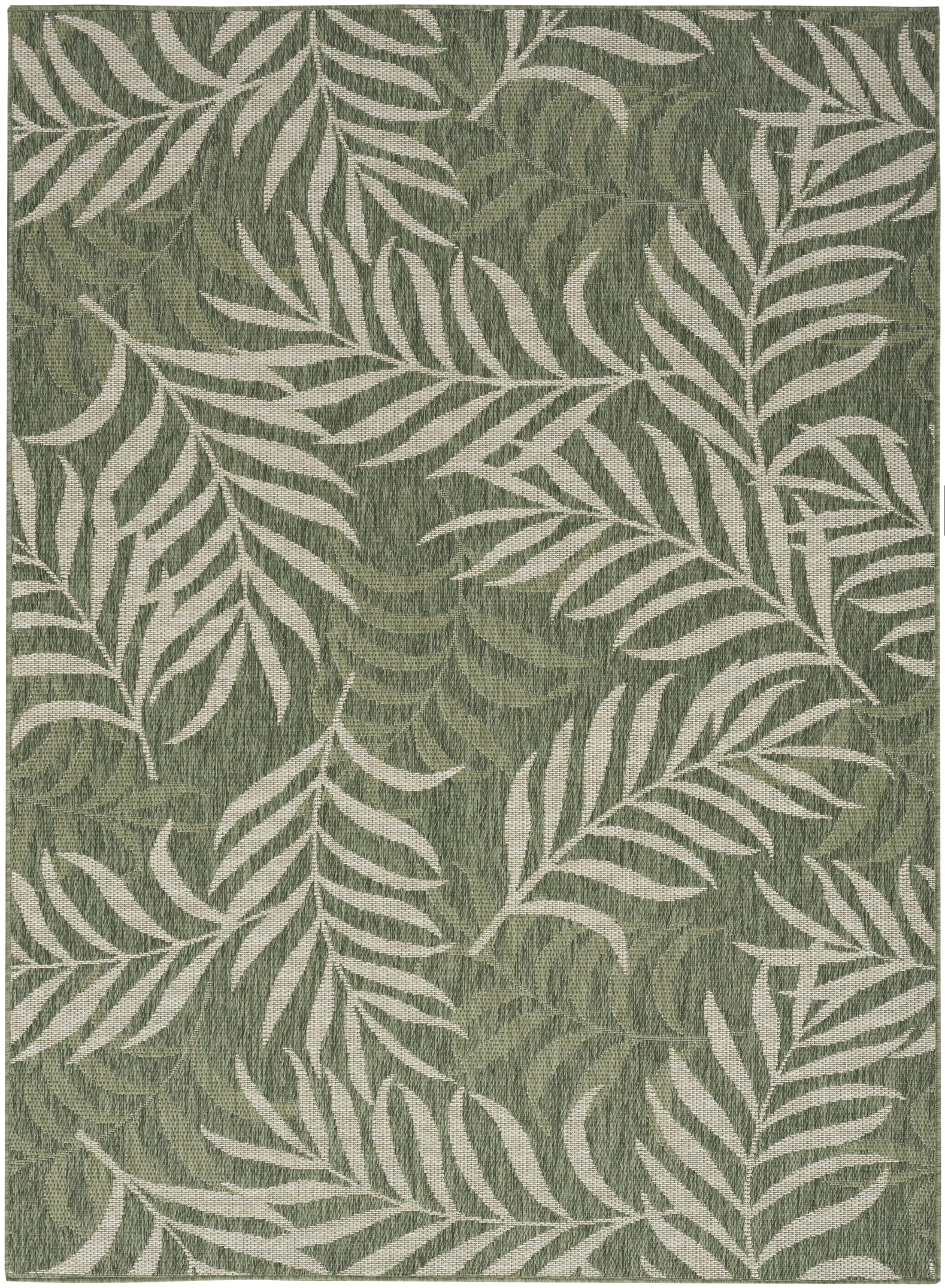 Nourison Garden Oasis Indoor/Outdoor Green Ivory 5' x 7' Area Rug (5x7)