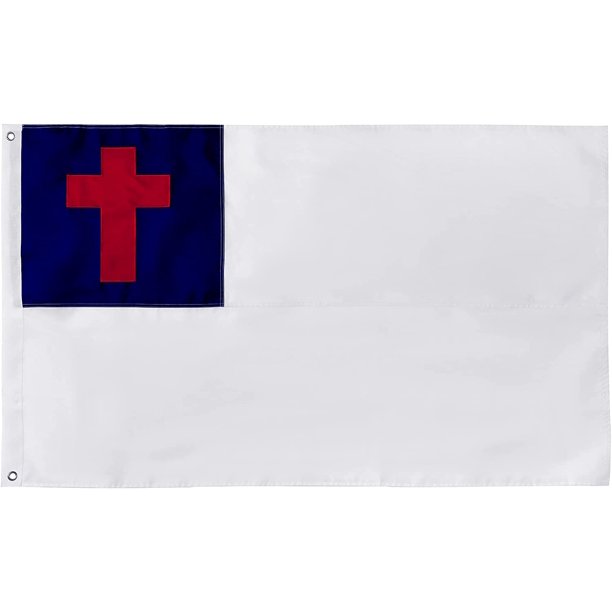 Christian Flag 3x5 ft, Heavy Duty Embroidered Christian Flags for