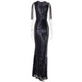 thumbnail image 5 of Women Dresses Plus V-neck Sequin Sexy Leggings Dresses Sleeveless Fashion Dresses Black Trendy Skirt Size S, 5 of 9