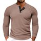 thumbnail image 2 of pstuiky Camisas de manga larga abrigadas para hombre, Camisa informal de manga larga con cuello redondo y botones de color liso para hombre Tops casuales para hombres xl, 2 of 8